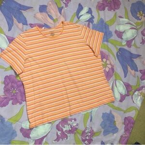 EUC Covington Woman 20/22 Sz Peach and White Striped Top